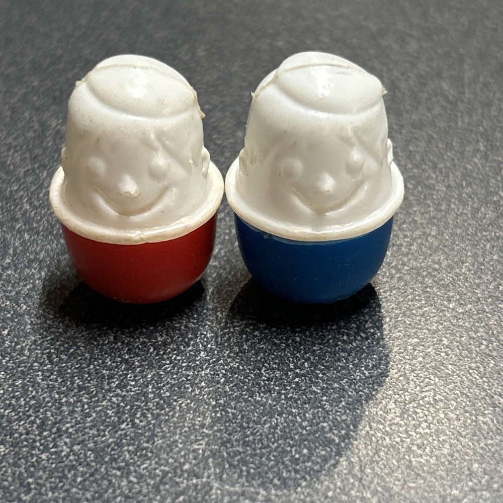 Vintage Jumping Jack Game Replacement Pieces Lot Of 2 Red And Blue